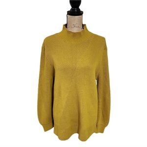 French Connection Chartreuse Lantern Sleeve Tunic oversized Sweater Size Medium‎